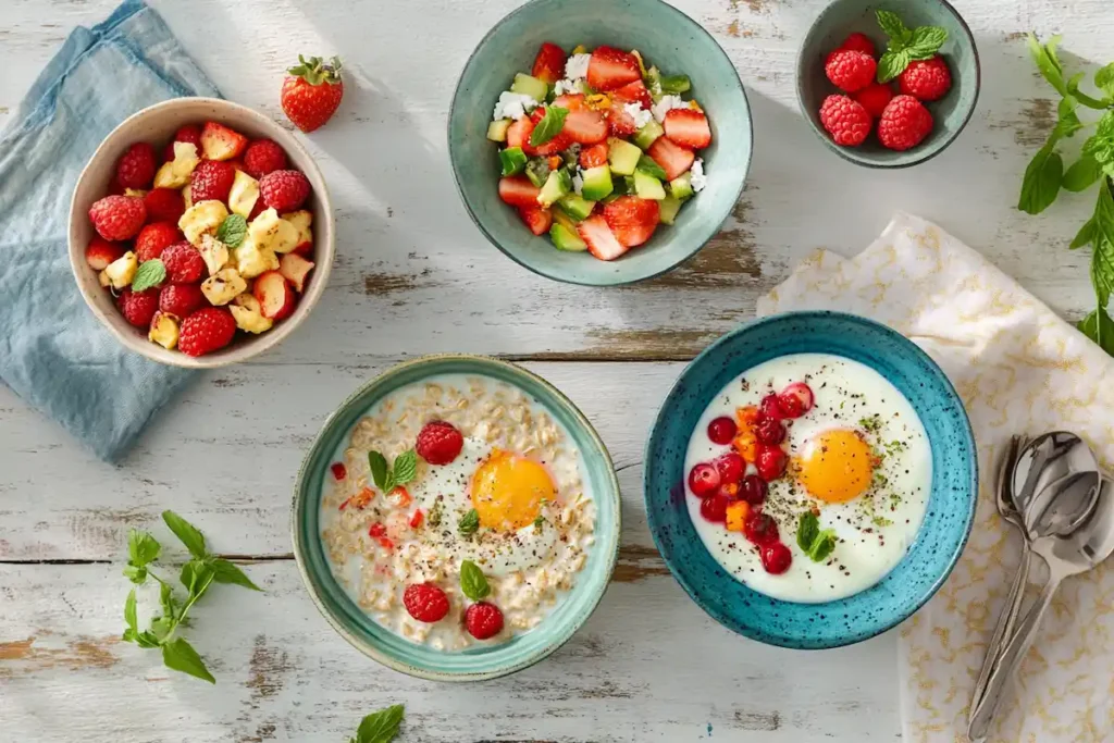 A scale comparing calories of avocado toast and Greek yogurt with berries.