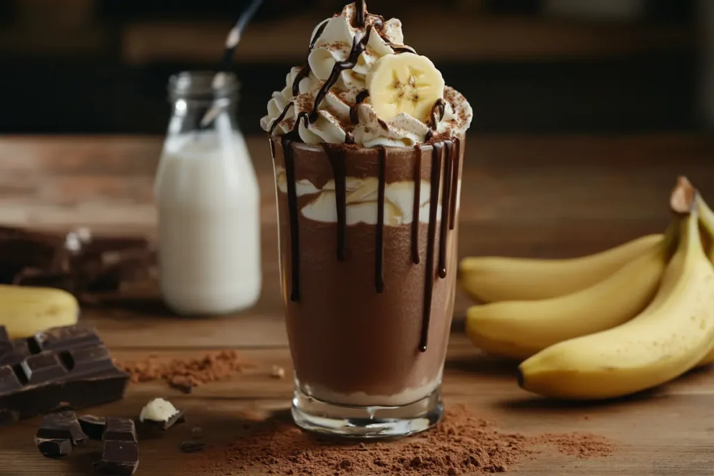 Chocolate, Milk, and Banana smoothie