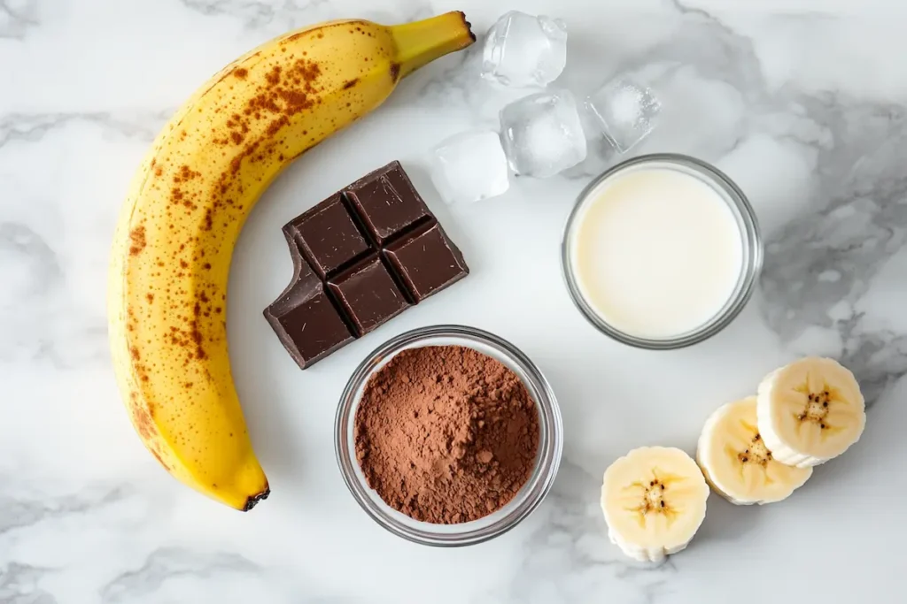 Chocolate, Milk, and Banana smoothie