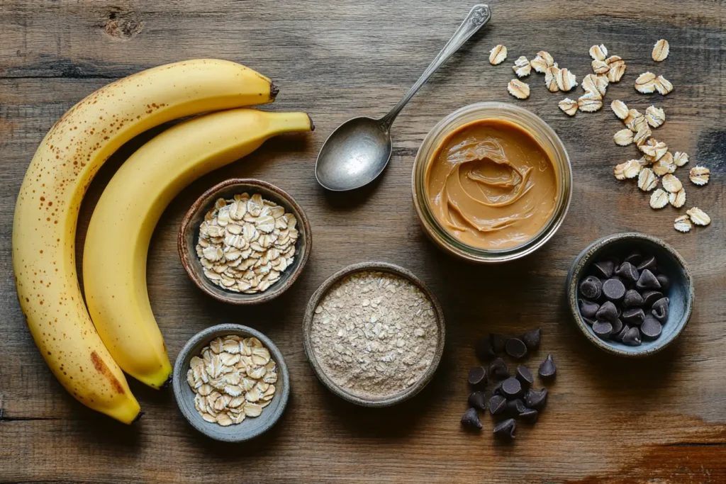 banana peanut butter oat cookies