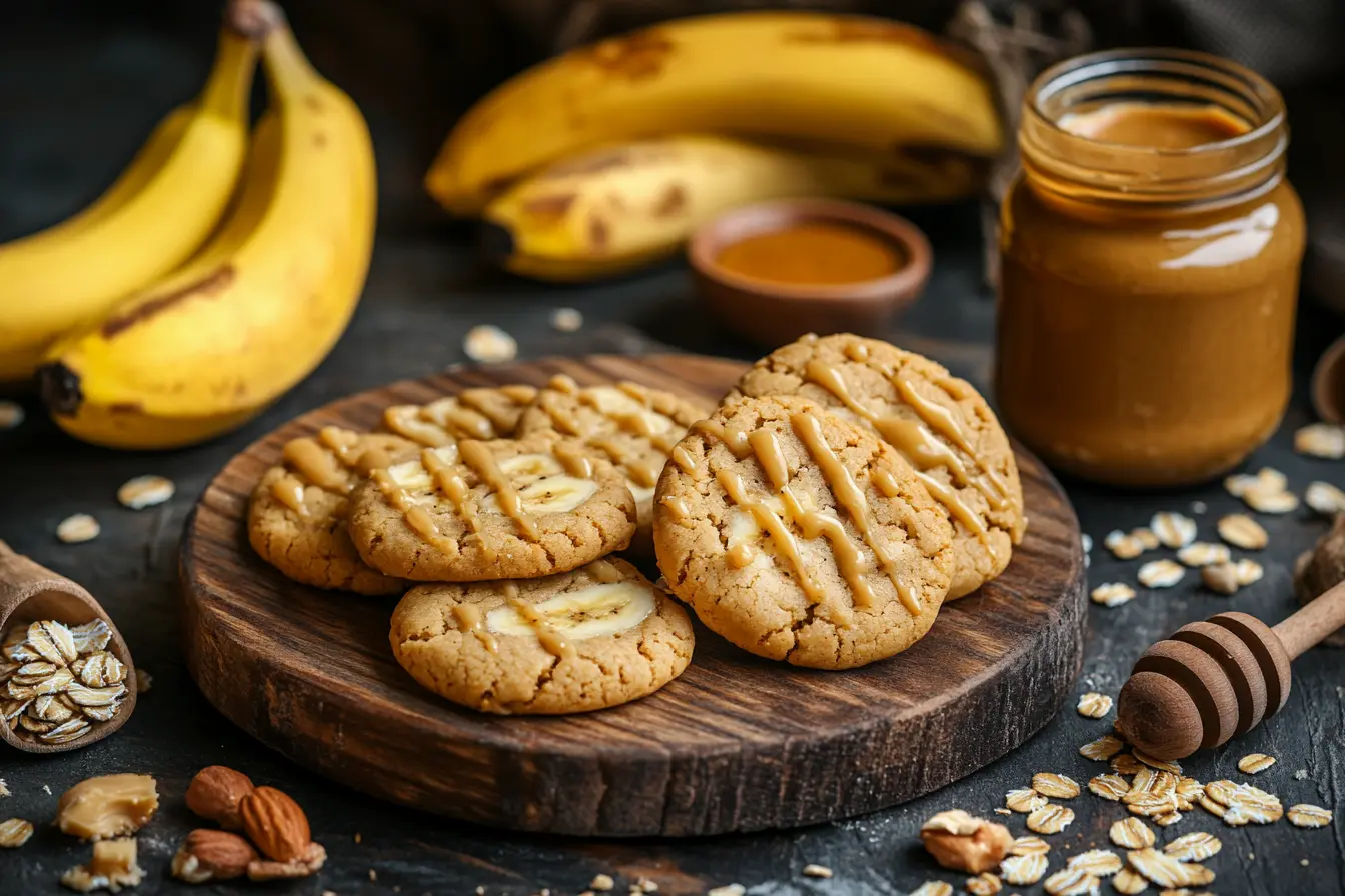 banana peanut butter oat cookies