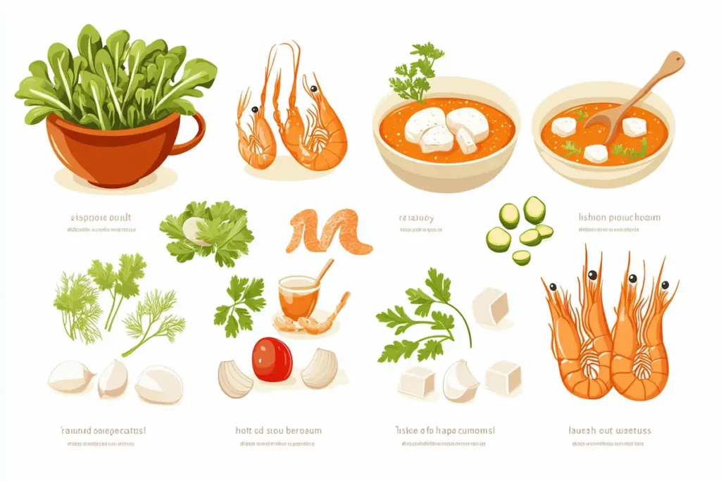 Infographic on health benefits of hot and sour soup ingredients