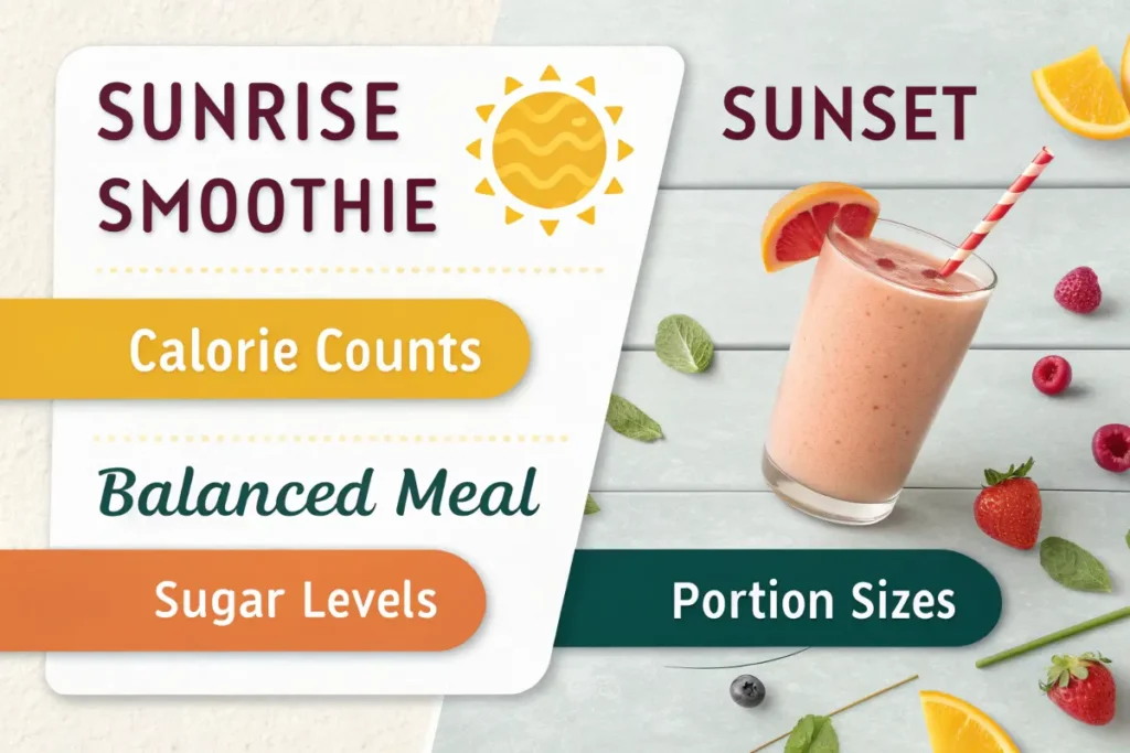  Infographic comparing a smoothie with a balanced meal.